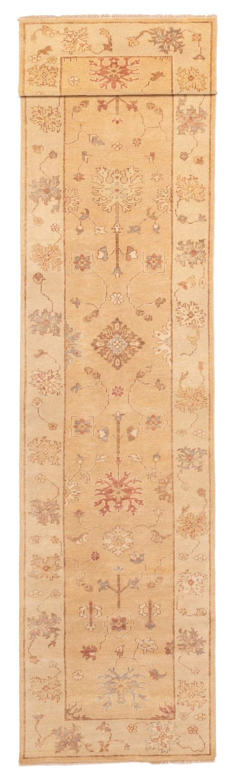 3'6" x 17'2" Vintage Hand-knotted Runner Rug Traditional Oriental Wool Carpet gallery