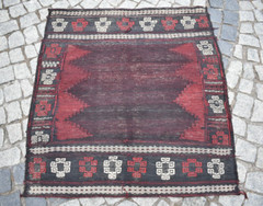 Afghan Sofreh Rug 40” x 43” Vintage Tribal Rare Size Sofreh Rug Wool Rug