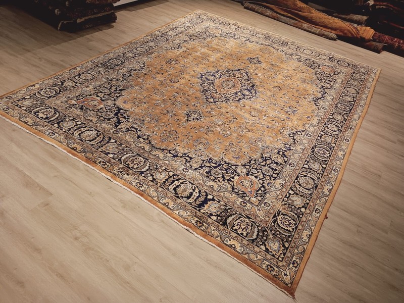 ESTATE 10x12 SIGNED CIRCA 1920 STONE-WASHED HANDMADE-KNOTTED WOOL RUG 582647 gallery