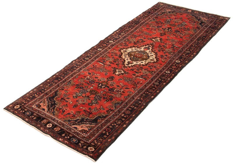3'7" x 10'4" Vintage Hand-knotted Runner Rug Traditional Oriental Wool Carpet gallery