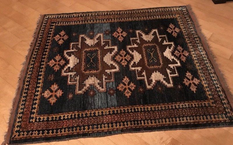 RUG, semi-antique, Beautiful Black, Tan, Ivory, Brown & Taupe gallery