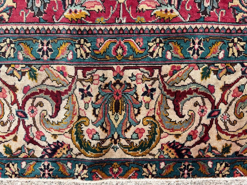 COLORFUL HANDMADE ANTIQUE RUG 10x13 fine old worn red green blue wool 9x12 10x14 gallery