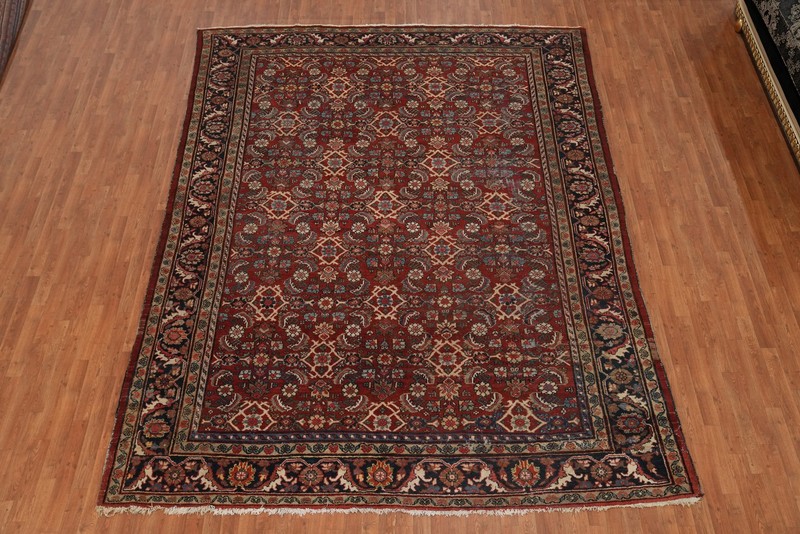 Antique Vegetable Dye Hand-knotted Area Rug Traditional Living Room Carpet 9x12 gallery