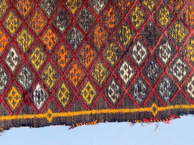Vintage Turkish Mini Kilim 99x52 cm Wool Small Kelim Runner, shabby Chic gallery