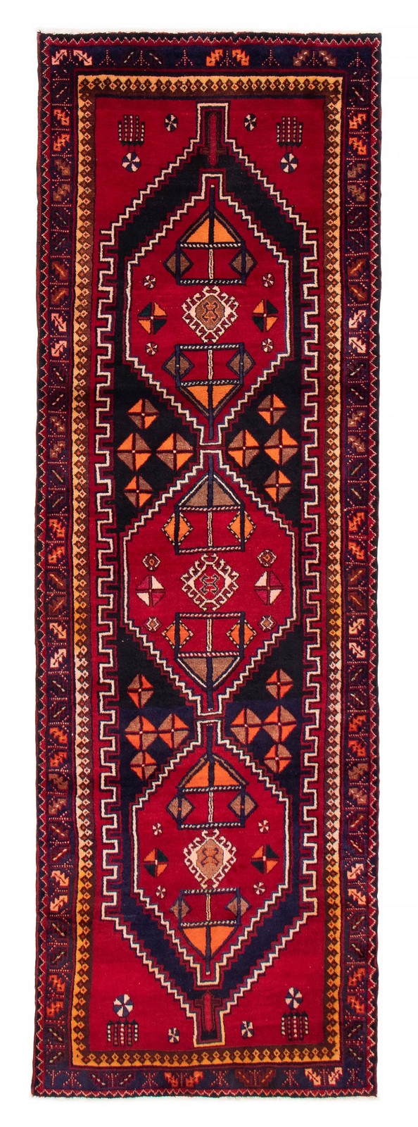 3'9" x 9'10" Vintage Hand-knotted Runner Rug Traditional Oriental Wool Carpet gallery