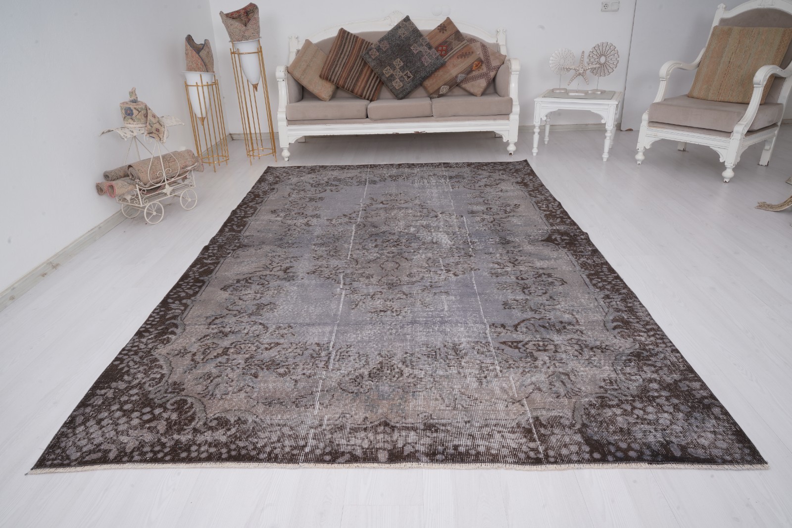 Oversize Vintage Area Rugs, 6x10 Rug, Turkish Oushak Rug Carpet Handmade Rug 158 gallery