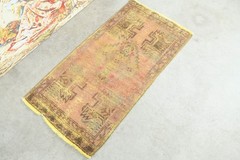2×3 Turkish Door Mat Rug Hand-Knotted Mini Carpet Vintage Small Rug Boho,706
