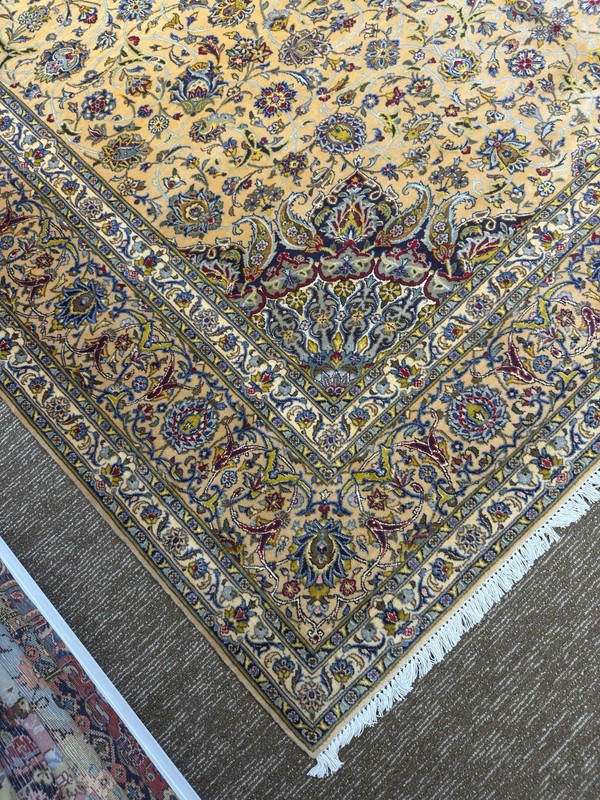 Handmade Silk & Wool Rug 10x13 Ft Fine Hand Knotted Oriental Carpet Used gallery