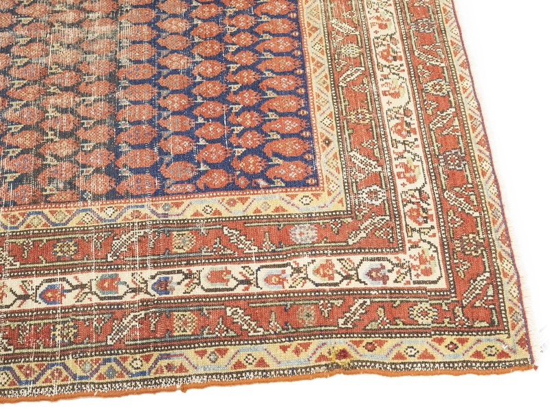 Antique Hand-Knotted Orange-Red Wool Runner Rug Tribal Kitchen Carpet 5X9'7 ft gallery