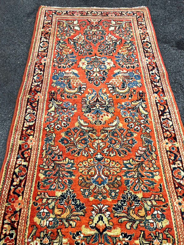 ANTIQUE AMERICAN SAROUK RUNNER 2'7"x12'9" gallery
