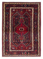 Vintage Hand-Knotted Area Rug 4’2″ x 5’11” Traditional Oriental Wool Carpet