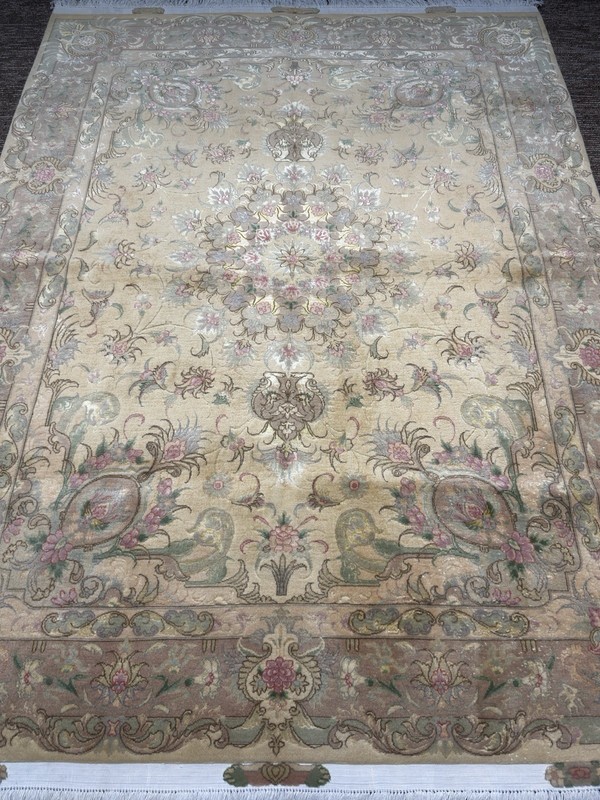 Luxury Handmade Wool & Silk Area Rug Vintage Floral Carpet Hand Knotted 5x7 Ft gallery