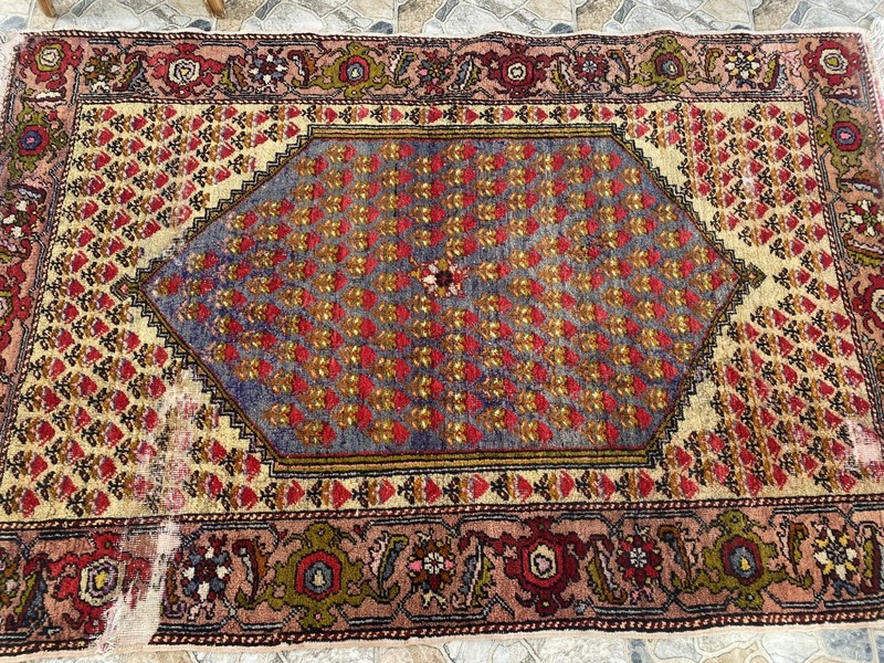 1960s Geometric Turkish Vintage Area Tribal Handmade Anatolian Rug 4.5x6.8 ft gallery