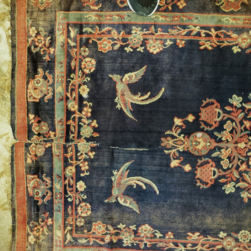 Vintage Tribal Caucasian Hand-Knotted Wool 4-Quadrant PHOENIX BIRD 6'5" x 4'3" gallery