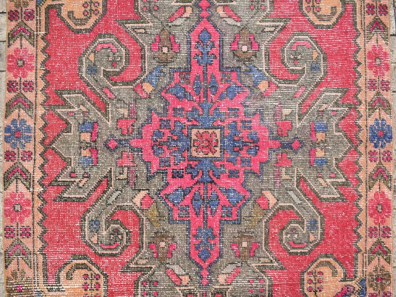 Turkish Rug 50''x84'' Vintage 4x7 Muted Color Oushak Pink AMAZING Rug 128x216cm gallery