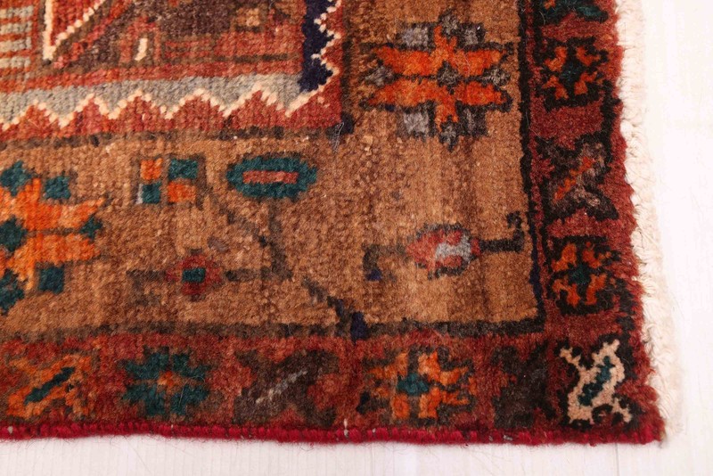 3'11" x 13'9" Vintage Hand-knotted Runner Rug Traditional Oriental Wool Carpet gallery