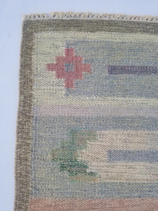 Vintage Traditional Handmade Oriental Wool Multicolor Kilim Rug 4.3x2.2 ft gallery
