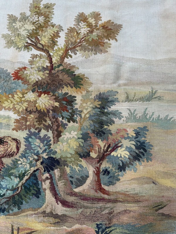 3x4 Pair Antique French Handmade Tapestries Wool & Silk Decorative Wall Panels gallery
