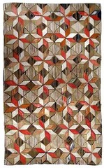 Handmade antique American Hooked geometric rug 4.8′ x 7.7′ (146cm x 234cm) 1900s