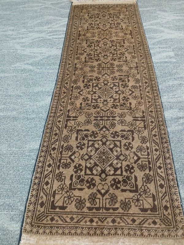 2x5 Handmade afghan tribal Terracot Color Bokhara Rug, Oriental Vintage Runner gallery