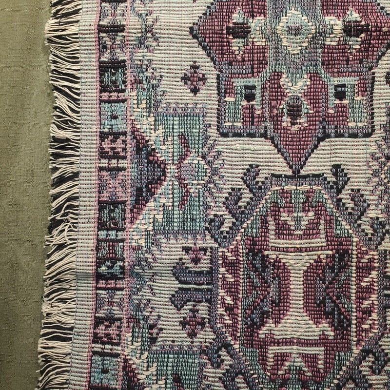 Jacquard Hand Woven Area Rug Teal 20 Inch X 40 Inch gallery