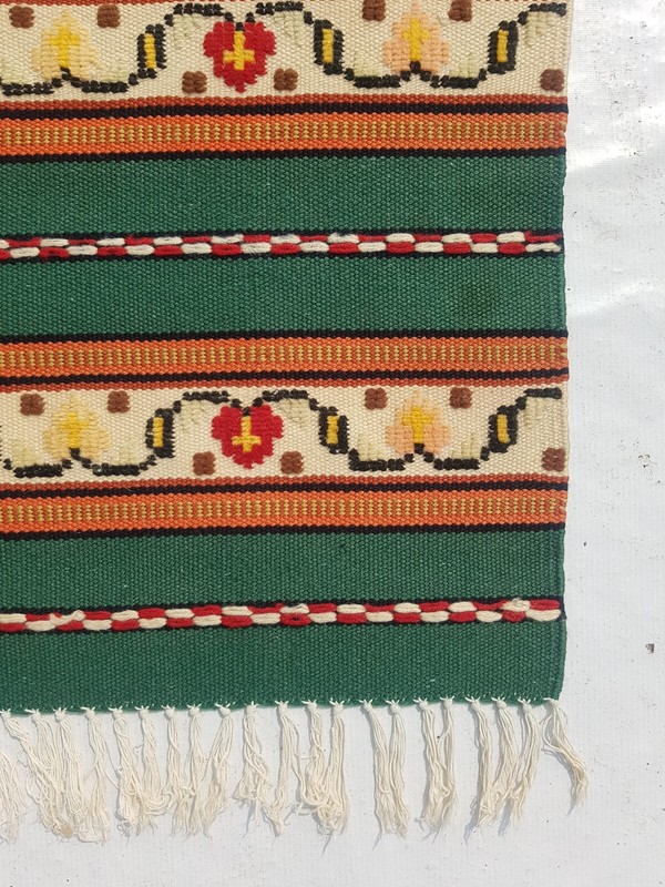 Vintage Traditional Handcrafted Turkish Striped Rug for Home Décor 176x59 cm gallery