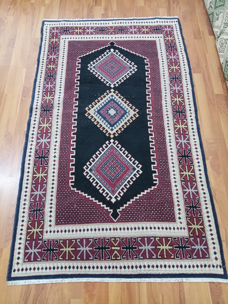 Vintage Turkish Oushak Rug 4x7 Handmade Wool Anatolian Carpet Boho Area Rug