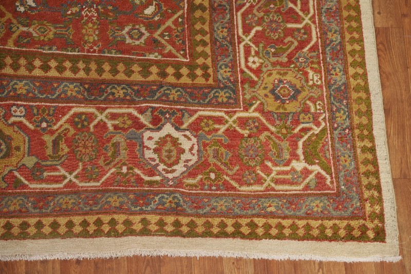 Classic Ivory/ Rust Antique Rug pre-1900 Hand-made Living Room Carpet 10x13 gallery