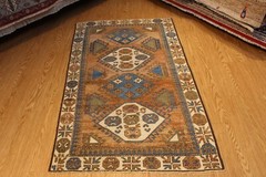 Antique Caucasian KAZAK Late-19th Century Matches Heriz Serapi rust color