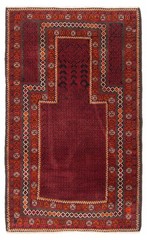 Vintage 2’11” x 4’10” Traditional Hand Knotted Vegetable Dye Wool Area Rug