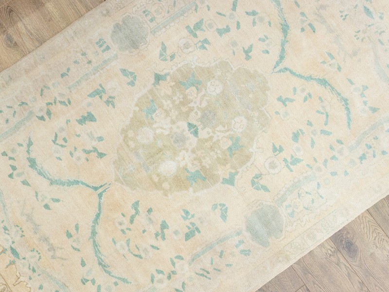 Vintage Muted Turkish Oriental Hand Woven 4.5x6.11 feet Oushak Area Rug Carpet gallery