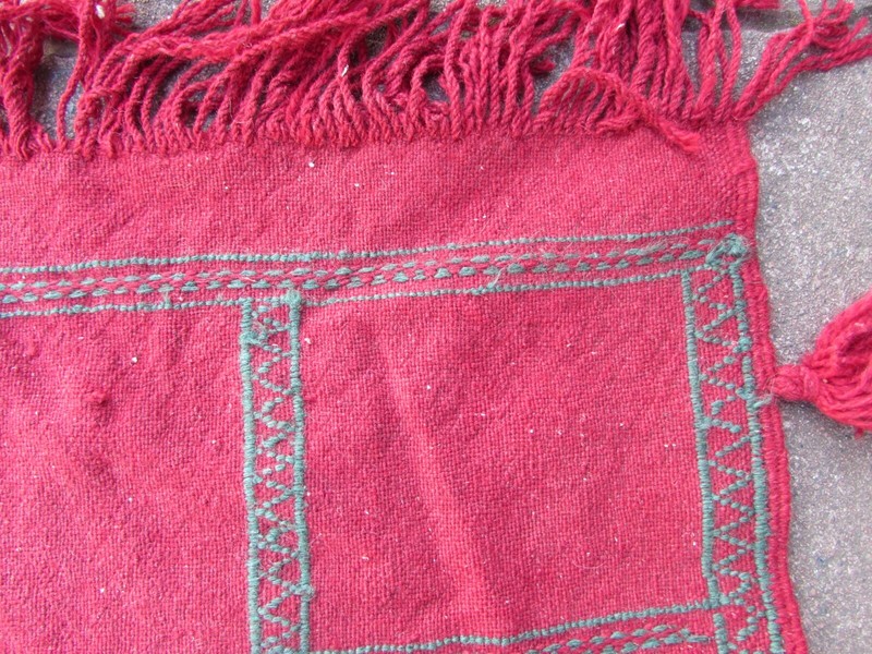 Vintage Traditional Hand Made Oriental Wool Red Large Long kilim 250x95cm gallery