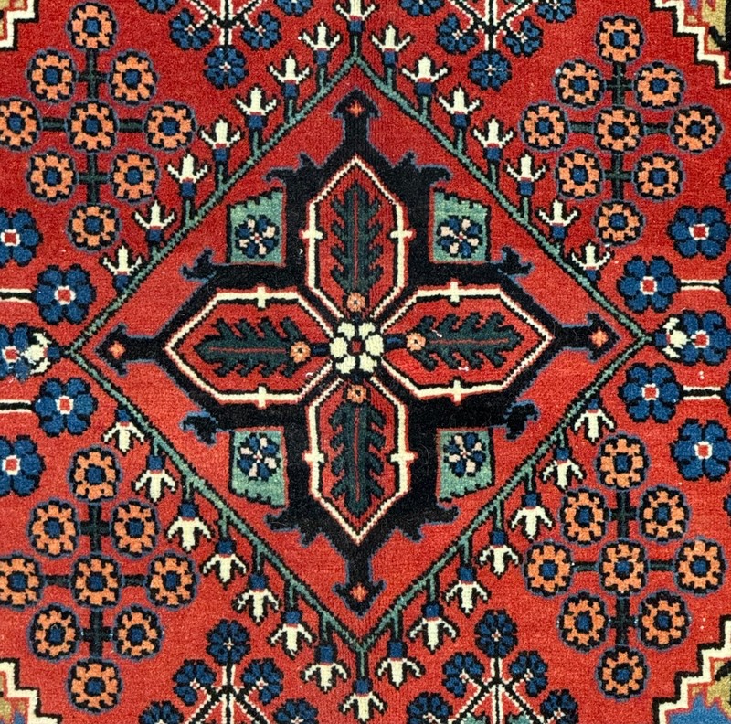 Handmade Wool Area Rug, 5x8, Red Blue Rug, Oriental Rug gallery