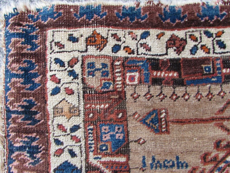 Antique Worn Traditional Hand Made Oriental Brown Wool Long Runner 320x92cm gallery