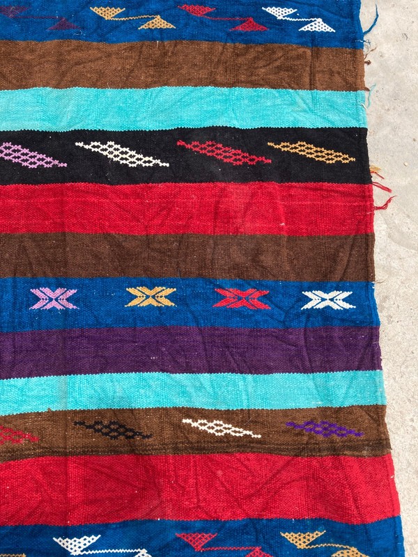 Vintage Traditional Handmade Beautiful Turkish Kilim Floor Rug Carpet 149x89 cm gallery