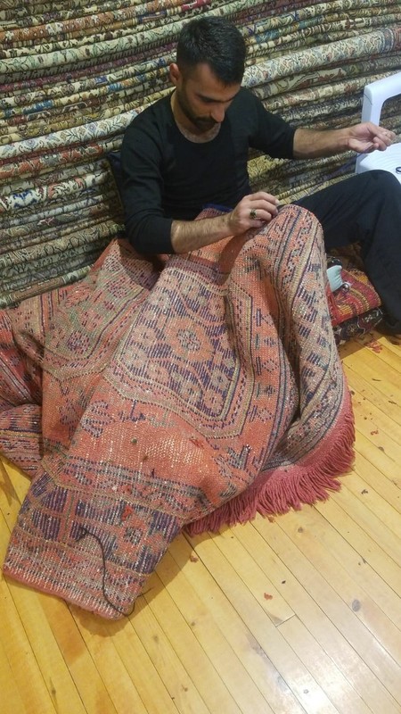 Primitive Vintage 1939-1950's Natural Dye 3'2"× 5'9" Wool Pile Bunyan Rug gallery