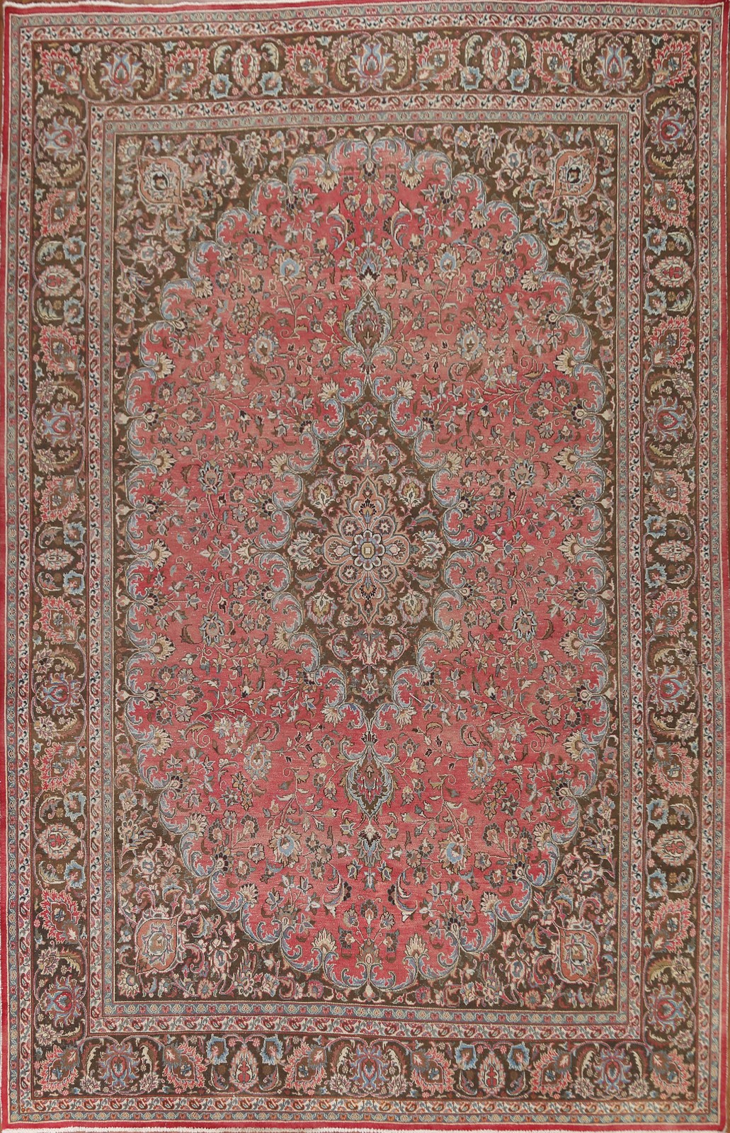 Pink Traditional Vintage Area Rug 10x13 Handmade Wool Floral for Living Room gallery