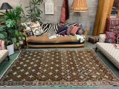 Vintage Turkish Rug 250×157 cm shabby Distressed carpet Large