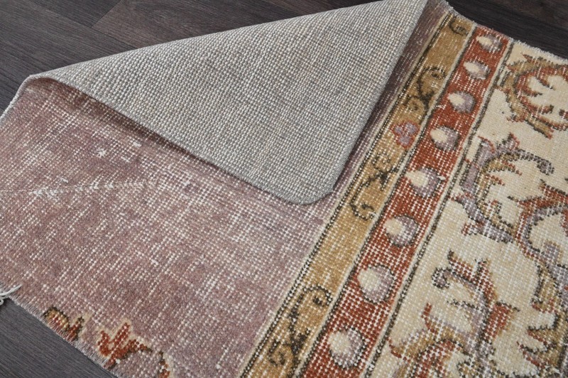 Oushak Turkish Doormat Rug 2x2 PURPLE Anatolian Handmade Vintage Small Kilim Rug gallery