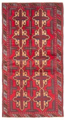 Vintage 3’3″ x 5’10” Traditional Hand Knotted Vegetable Dye Wool Area Rug