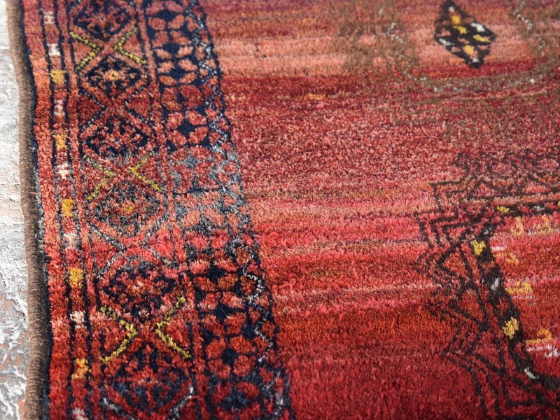 4x6 Antique Handmade Afghan Red Bukhara Rug Persian Oriental High Pile Area Rug gallery