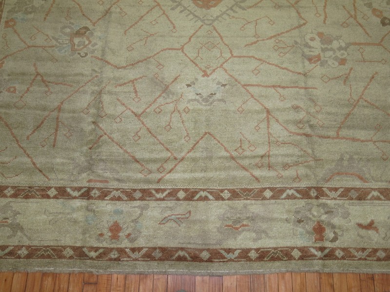 Modern Unbelievable Square Turkish Oushak Ushak Rug 9'1''x9'10'' gallery