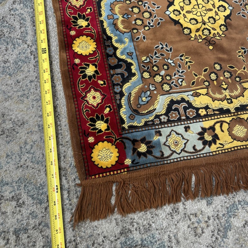 Vintage Plush Prayer Rug Carpet Tapestry Hand Made Woven gallery
