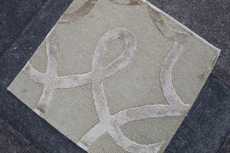 Vintage Traditional Hand Made Oriental Contemporary Wool Silk Grey Rug 61x61cm gallery