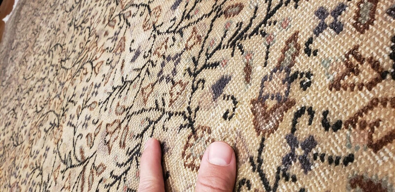 Masterpiece Antique 1920-1930's Wool Pile Natural Dyed Hereke Rug 6'5"×9'3" gallery