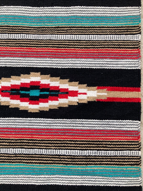 Vintage Handmade Traditional Navajo American Striped Kilim Floor Rug 163x78 cm gallery