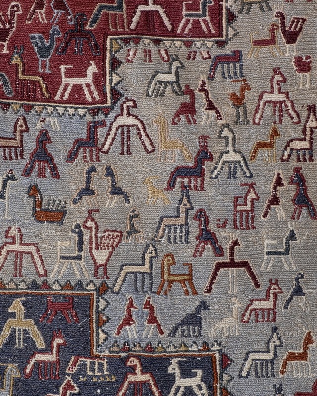 Handwoven Tribal Embroidery Tapestry Kilim, Small Size Carpet gallery