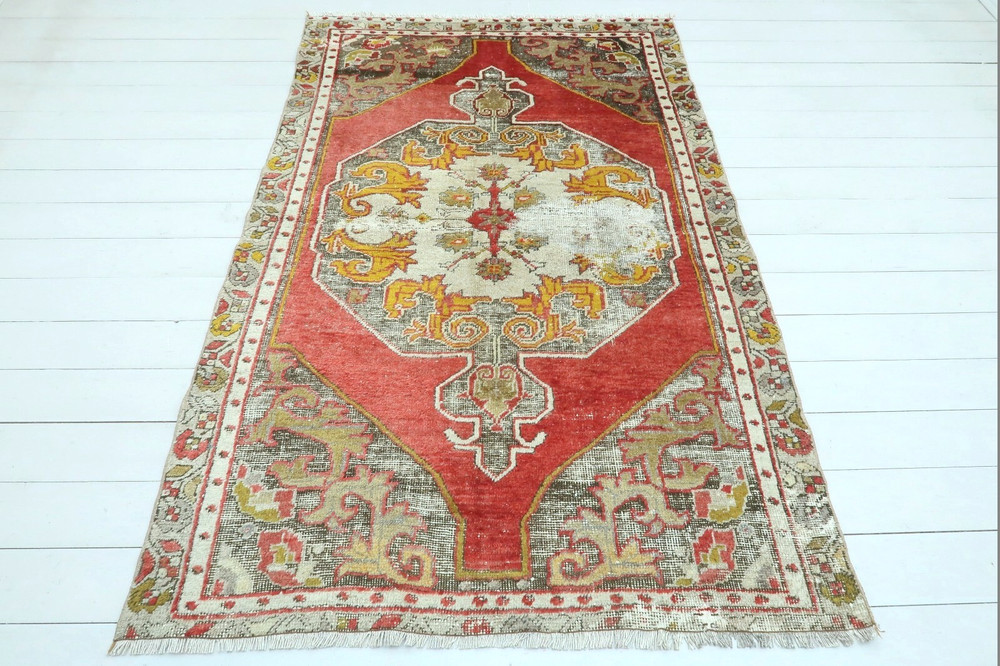 Turkish Area Rugs, Tribal Carpet, Handmade Floor Carpet Bedroom Wool Rug 50"X79"