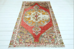 Turkish Area Rugs, Tribal Carpet, Handmade Floor Carpet Bedroom Wool Rug 50″X79″