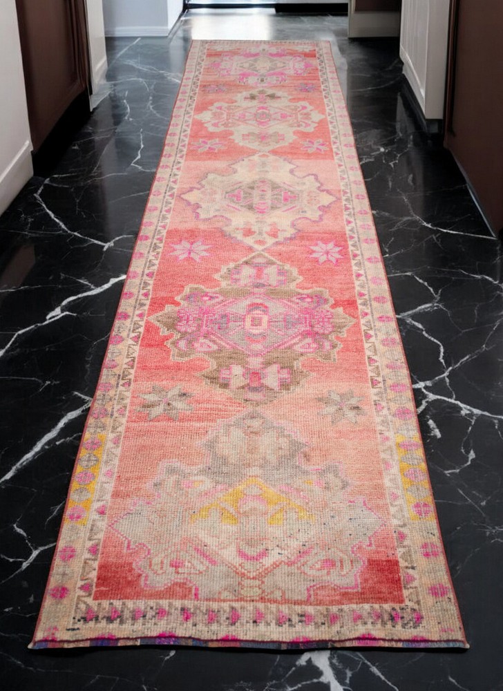 Turkish Runner Rug, Hand Made Rug, Tribal Wool Rug, Ethnic Runner Rug 3 x 12 ft